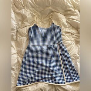 all in motion Blue and White Gingham Mini Dress